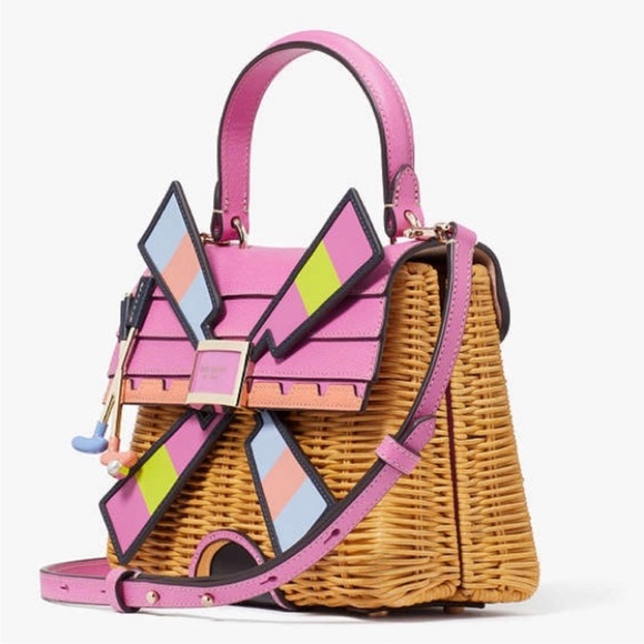 Kate Spade Tee Time Wicker Windmill Satchel - Picture 2 of 11